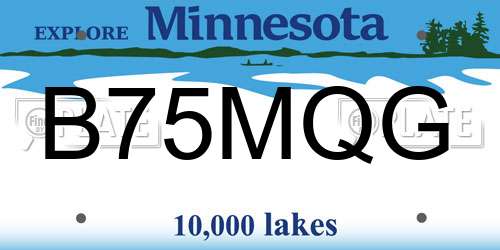 B75MQG Minnesota License Plate