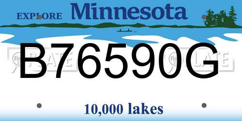 B76590G Minnesota License Plate