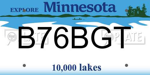 B76BGT Minnesota License Plate
