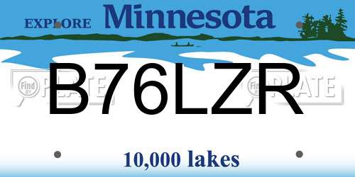 B76LZR Minnesota License Plate