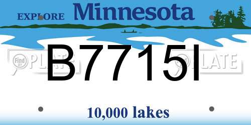 B7715I Minnesota License Plate