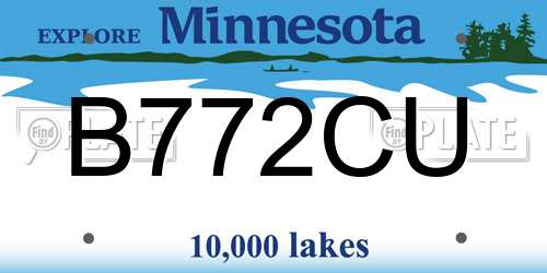 B772CU Minnesota License Plate