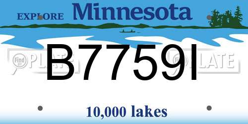 B7759I Minnesota License Plate