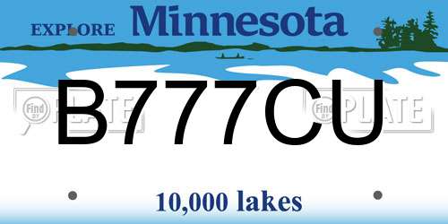 B777CU Minnesota License Plate