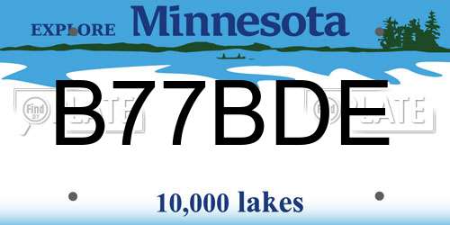 B77BDE Minnesota License Plate