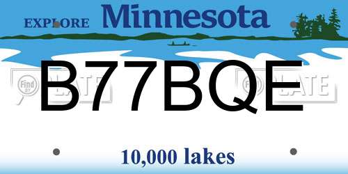 B77BQE Minnesota License Plate