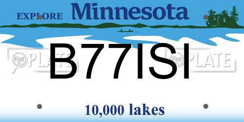 B77ISI Minnesota License Plate