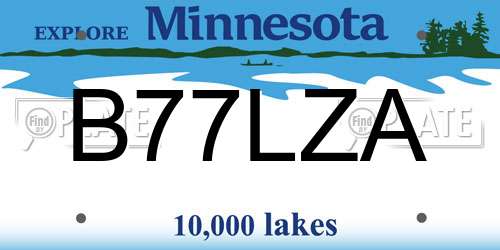 B77LZA Minnesota License Plate