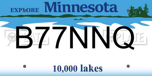 B77NNQ Minnesota License Plate