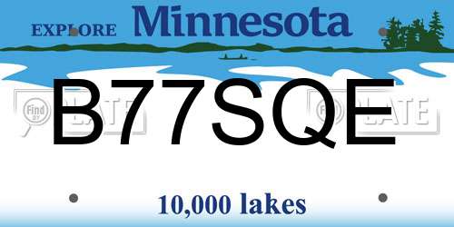 B77SQE Minnesota License Plate