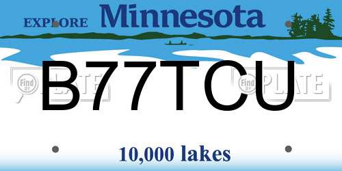 B77TCU Minnesota License Plate