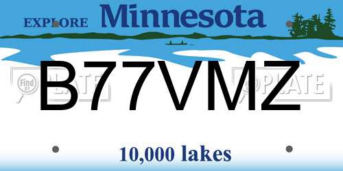 B77VMZ Minnesota License Plate