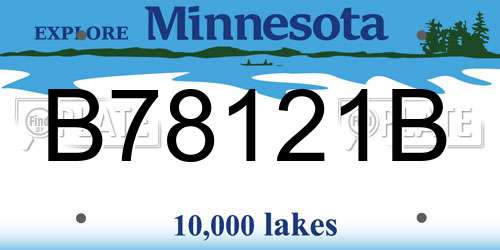 B78121B Minnesota License Plate