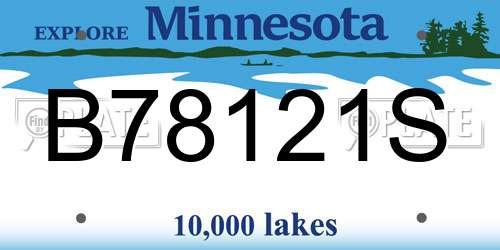 B78121S Minnesota License Plate