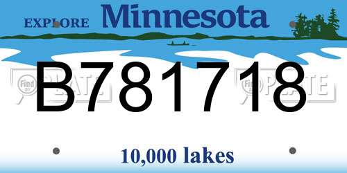 B781718 Minnesota License Plate