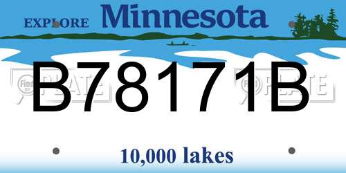 B78171B Minnesota License Plate