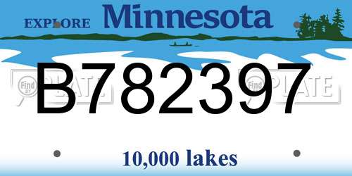 B782397 Minnesota License Plate