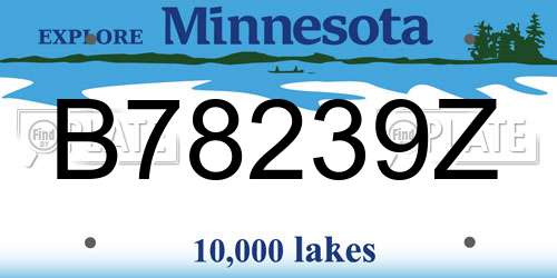 B78239Z Minnesota License Plate
