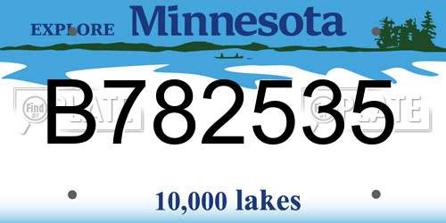B782535 Minnesota License Plate