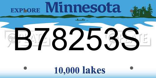 B78253S Minnesota License Plate