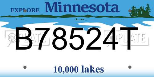 B78524T Minnesota License Plate
