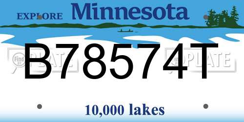 B78574T Minnesota License Plate