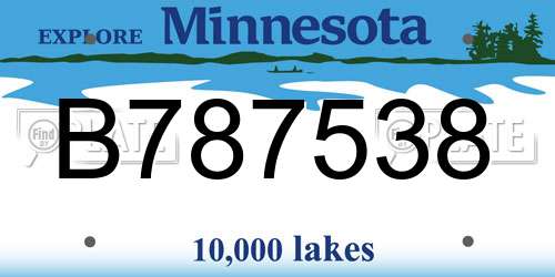 B787538 Minnesota License Plate