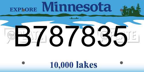 B787835 Minnesota License Plate