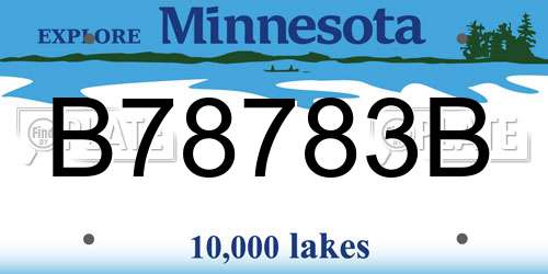 B78783B Minnesota License Plate