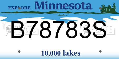 B78783S Minnesota License Plate
