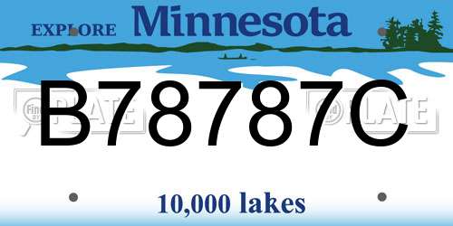B78787C Minnesota License Plate