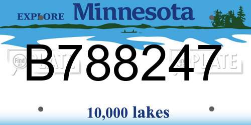 B788247 Minnesota License Plate