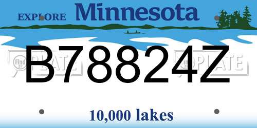 B78824Z Minnesota License Plate