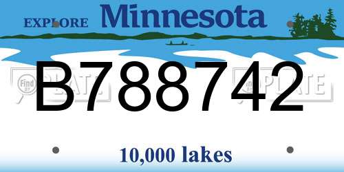 B788742 Minnesota License Plate