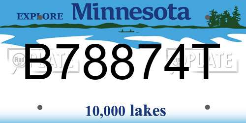 B78874T Minnesota License Plate