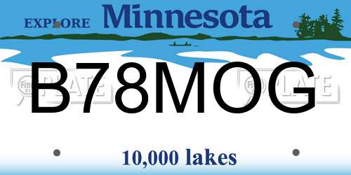 B78MOG Minnesota License Plate