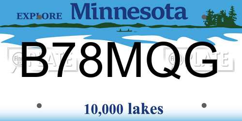 B78MQG Minnesota License Plate