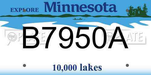 B7950A Minnesota License Plate