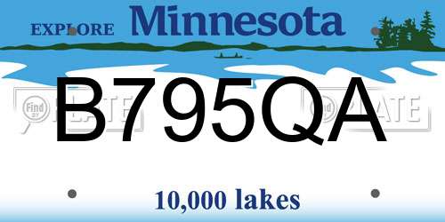 B795QA Minnesota License Plate