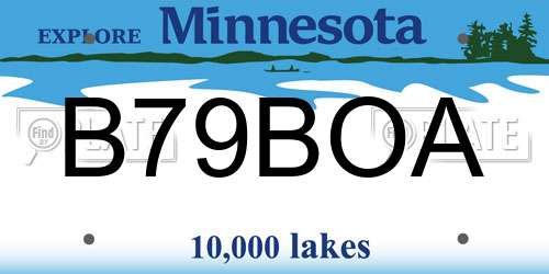 B79BOA Minnesota License Plate