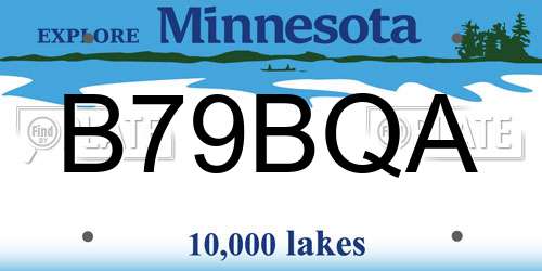 B79BQA Minnesota License Plate
