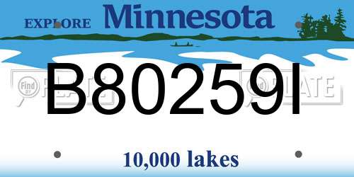B80259I Minnesota License Plate