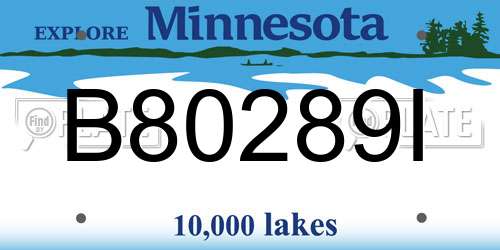 B80289I Minnesota License Plate