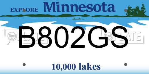 B802GS Minnesota License Plate