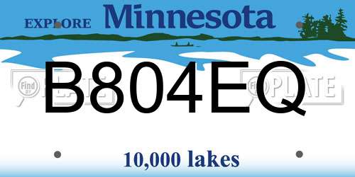 B804EQ Minnesota License Plate