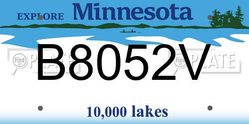 B8052V Minnesota License Plate