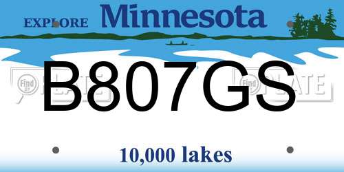 B807GS Minnesota License Plate