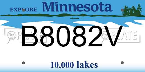 B8082V Minnesota License Plate