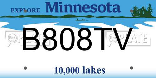B808TV Minnesota License Plate