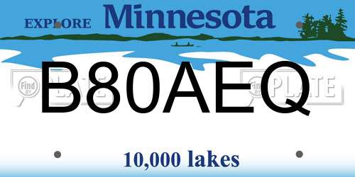 B80AEQ Minnesota License Plate